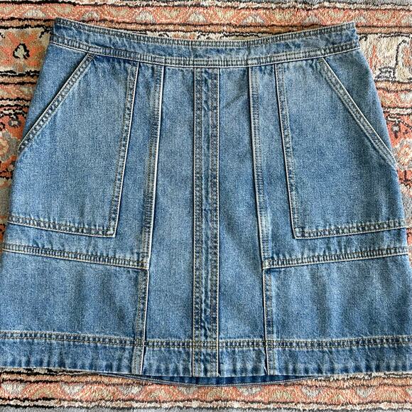 Cabi Speedway Denim Carpenter A-Line Skirt - Picture 1 of 11